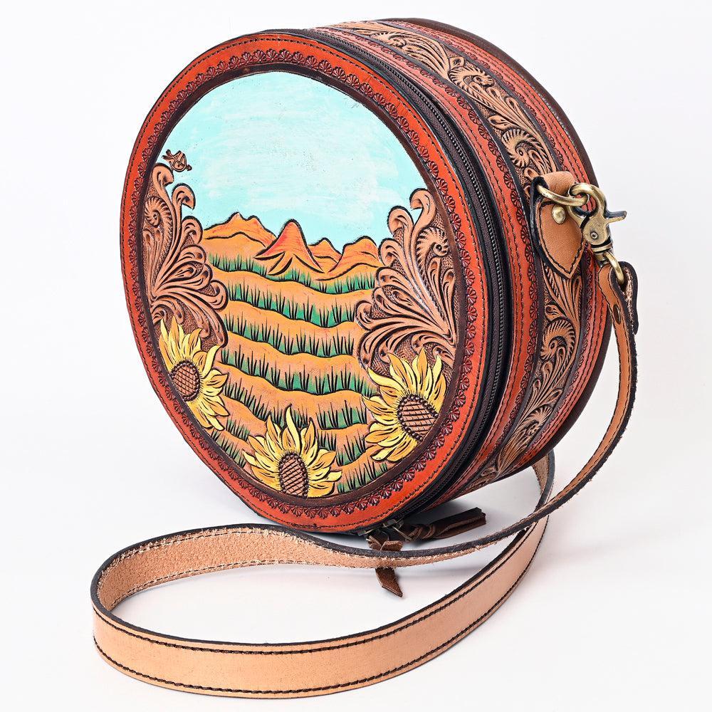 American Darling Hand-Tooled Leather Canteen Bag