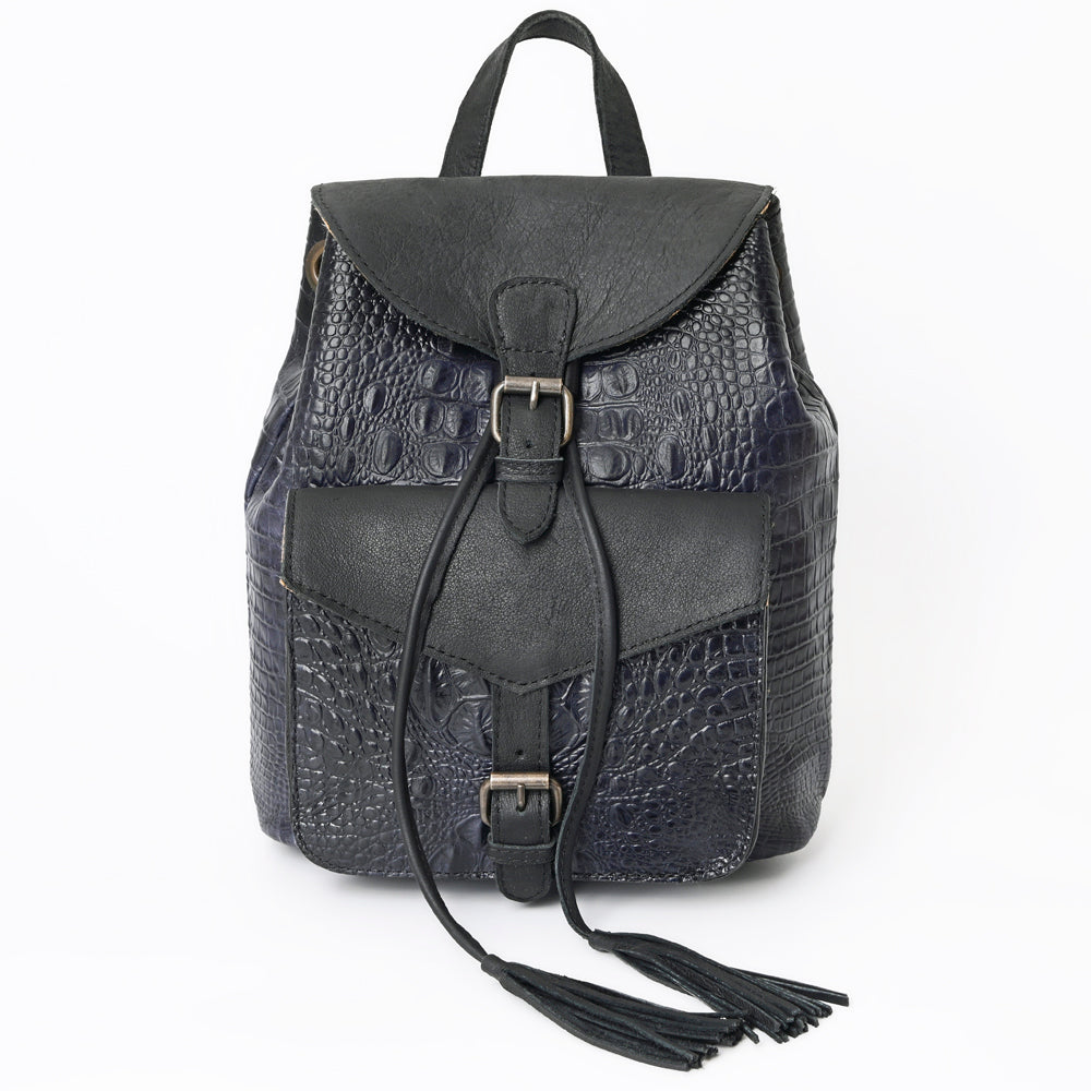 American Darling Backpack Crocodile Embossed Genuine Leather