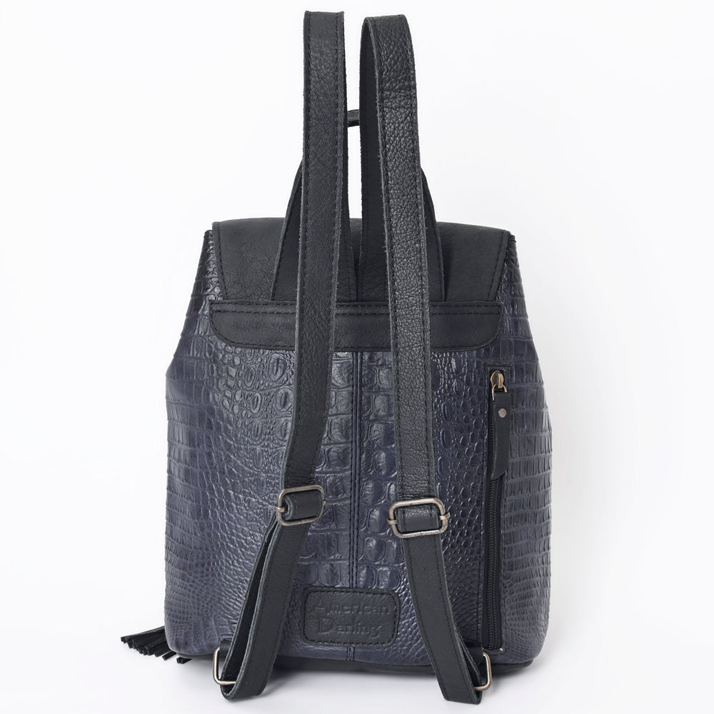 American Darling Backpack Crocodile Embossed Genuine Leather