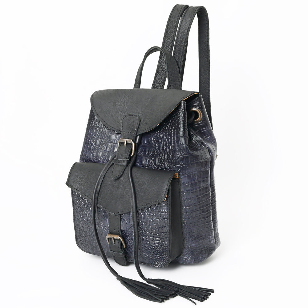 American Darling Backpack Crocodile Embossed Genuine Leather