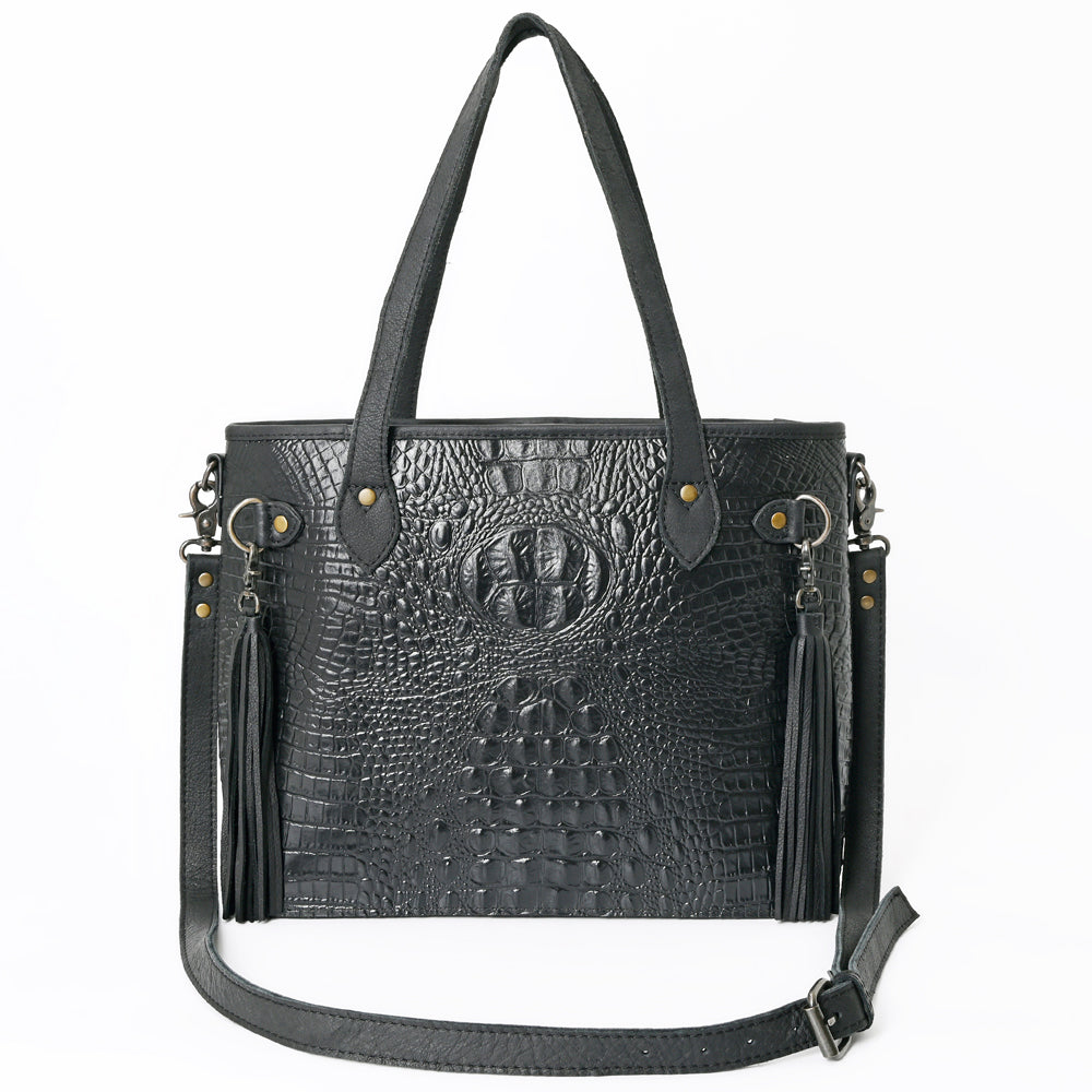 American Darling Tote Crocodile Embossed Genuine Leather