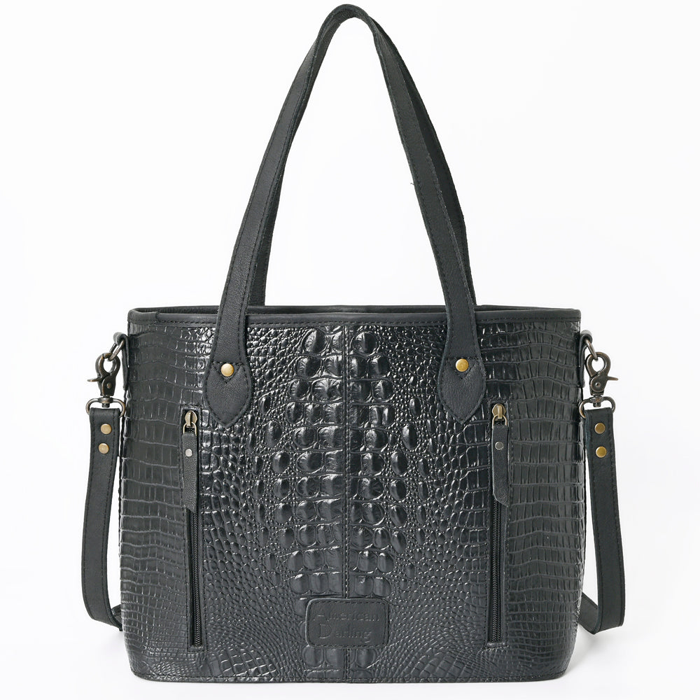 American Darling Tote Crocodile Embossed Genuine Leather