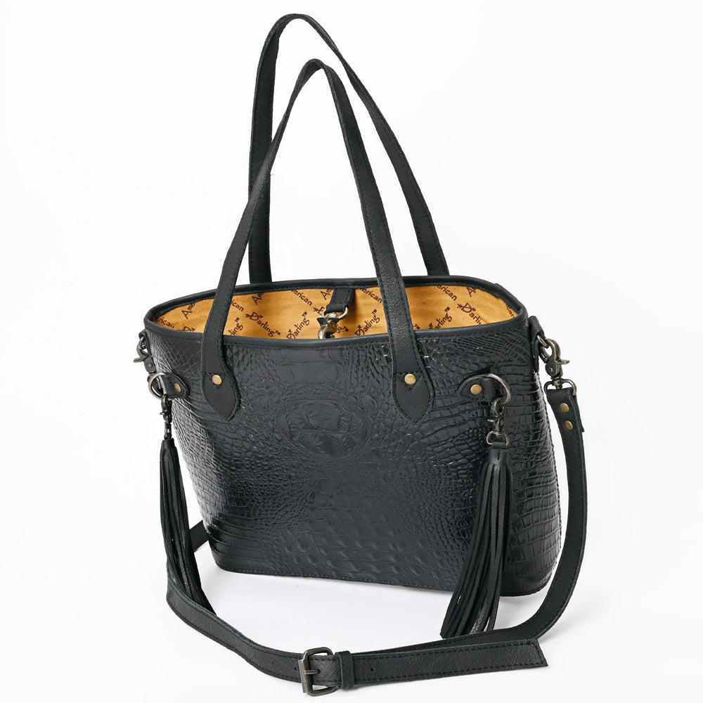American Darling Tote Crocodile Embossed Genuine Leather