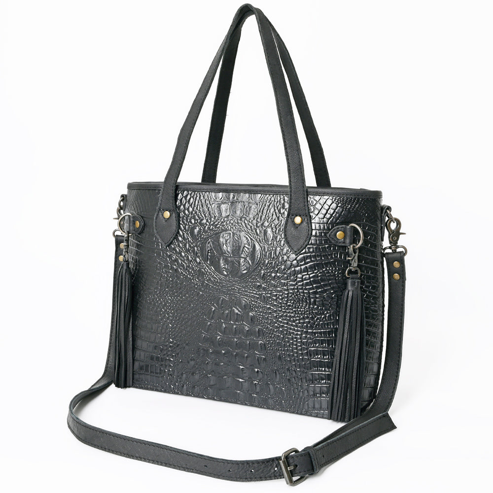 American Darling Tote Crocodile Embossed Genuine Leather