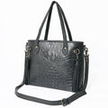 American Darling Tote Crocodile Embossed Genuine Leather
