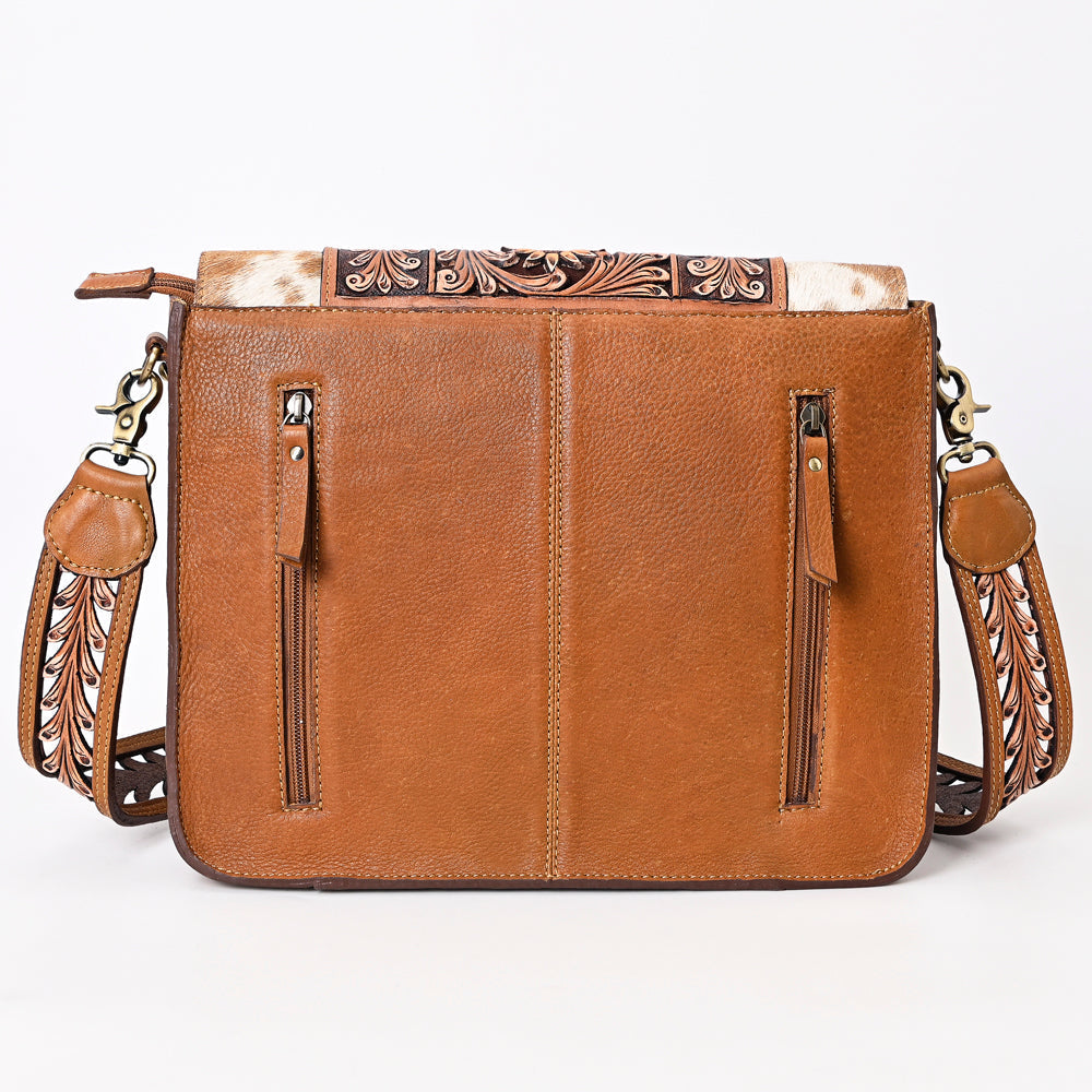 American Darling Hand-Tooled Hair-On Genuine Leather Bag