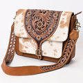 American Darling Hand-Tooled Hair-On Genuine Leather Bag