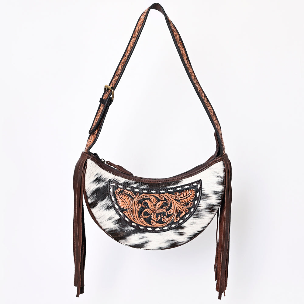 American Darling Hand-Tooled Hair-On Genuine Leather Bag