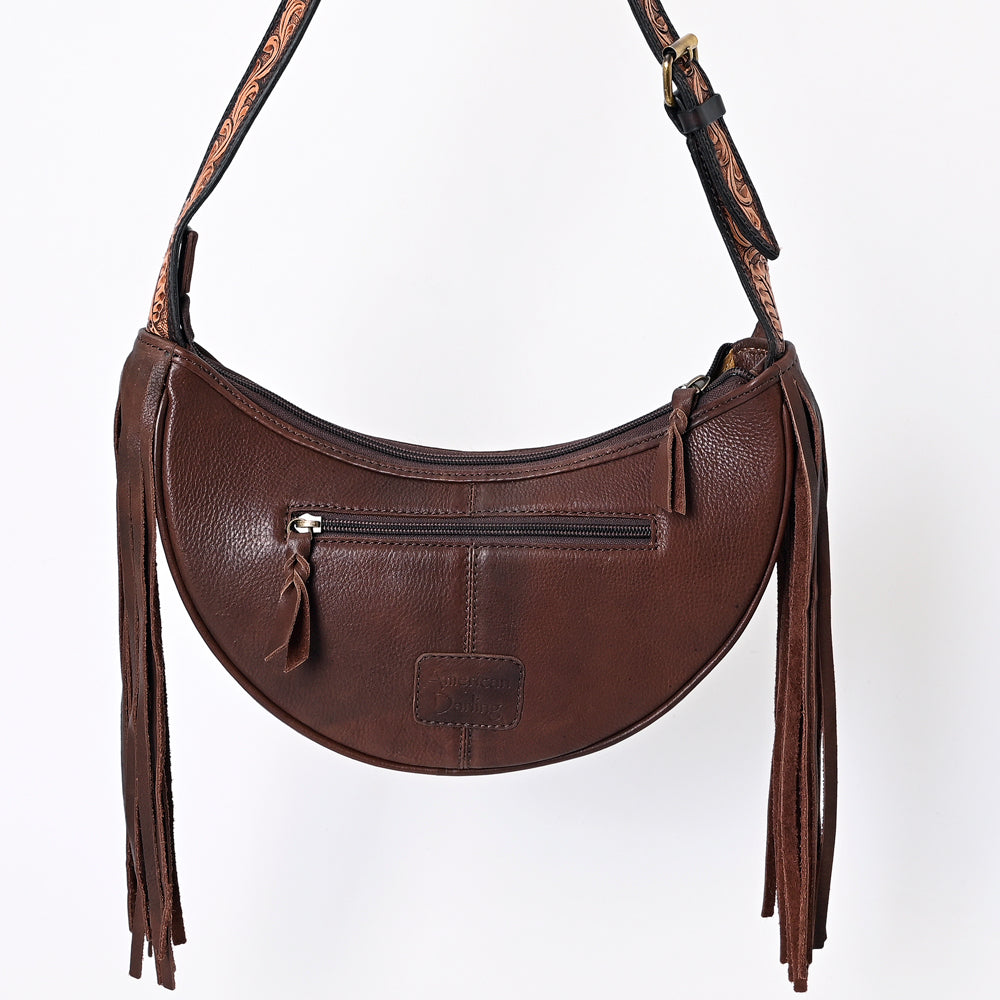American Darling Hand-Tooled Hair-On Genuine Leather Bag