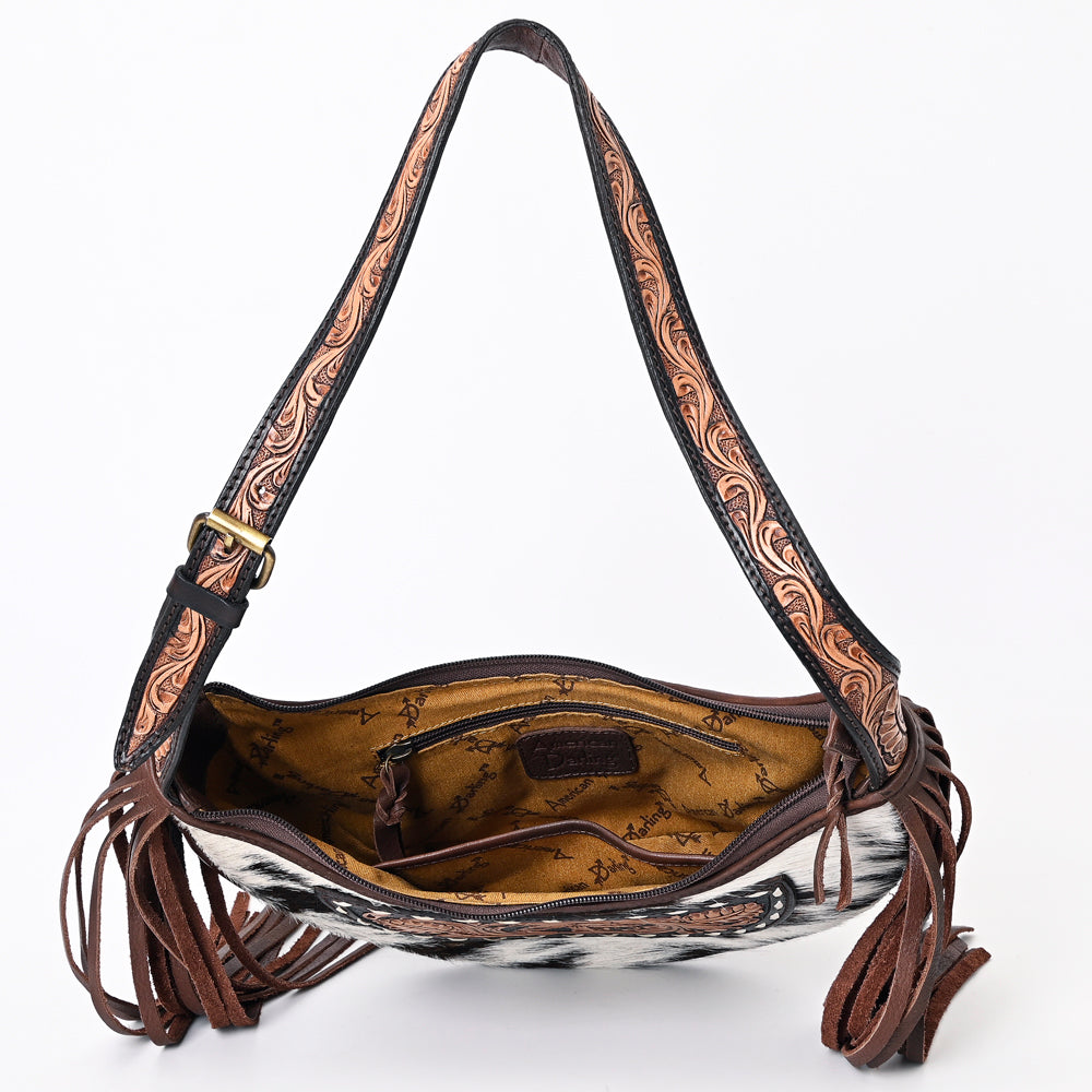 American Darling Hand-Tooled Hair-On Genuine Leather Bag