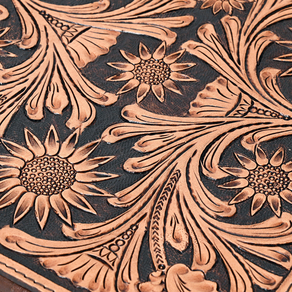 American Darling Jewelry Case Hand Tooled Hair-On Genuine Leather