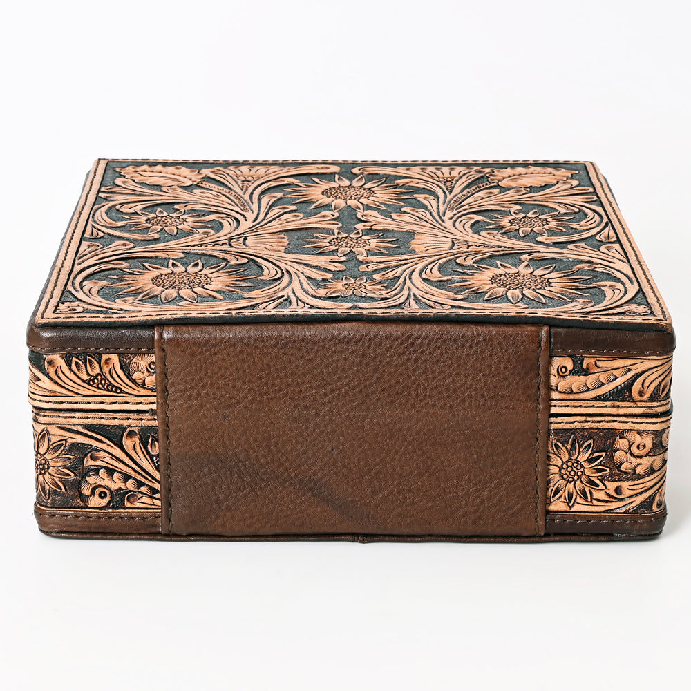 American Darling Jewelry Case Hand Tooled Hair-On Genuine Leather