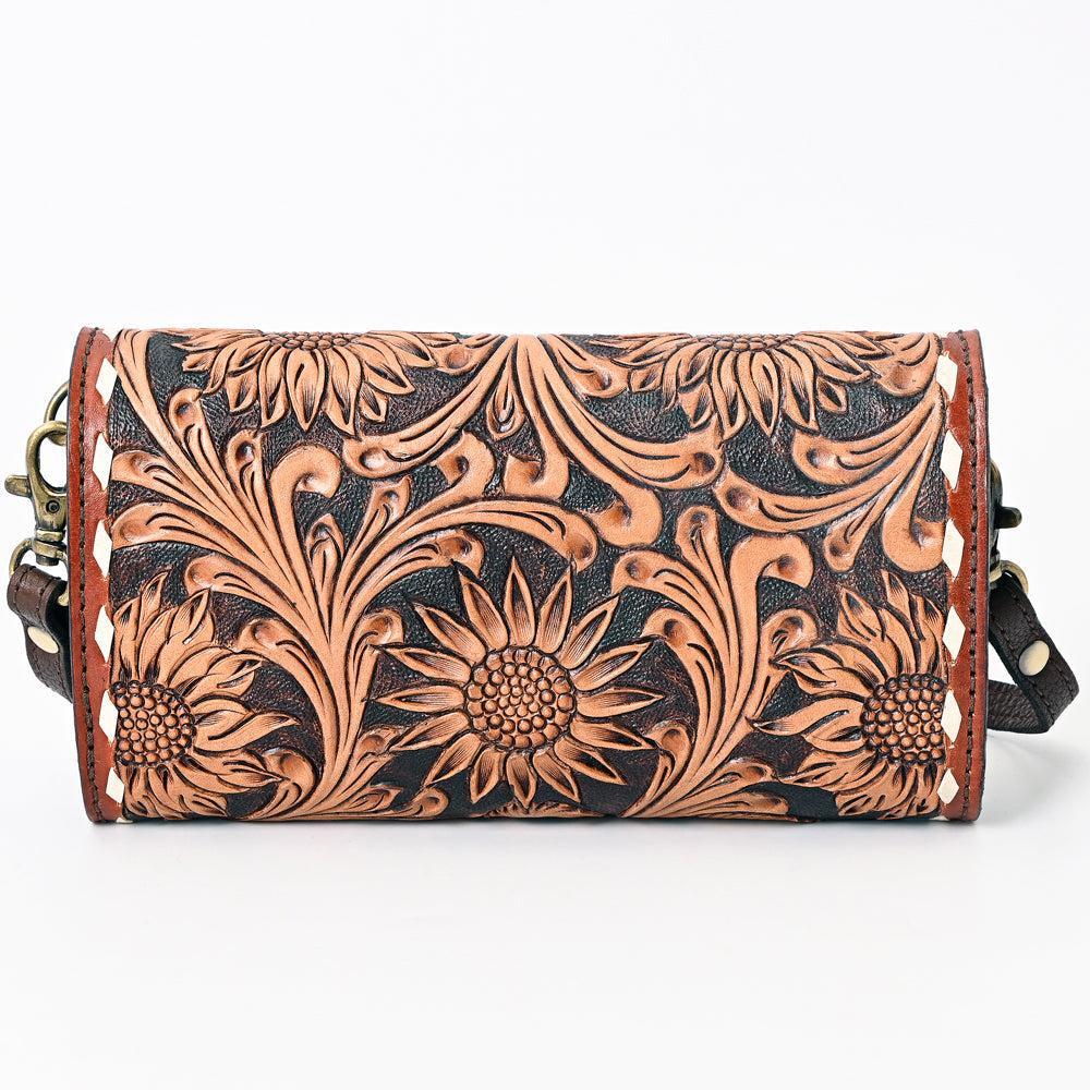 American Darling Hand-Tooled Painted Leather Clutch
