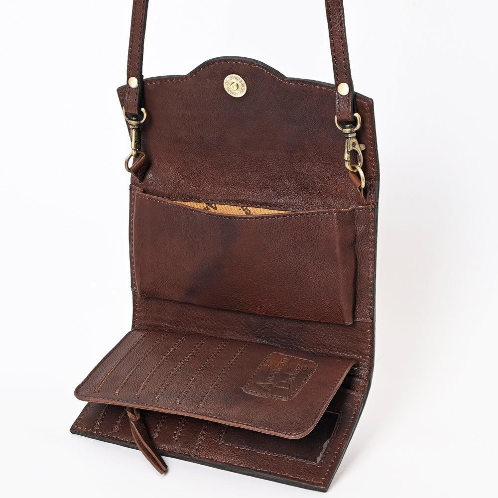 American Darling Hand-Tooled Painted Leather Clutch