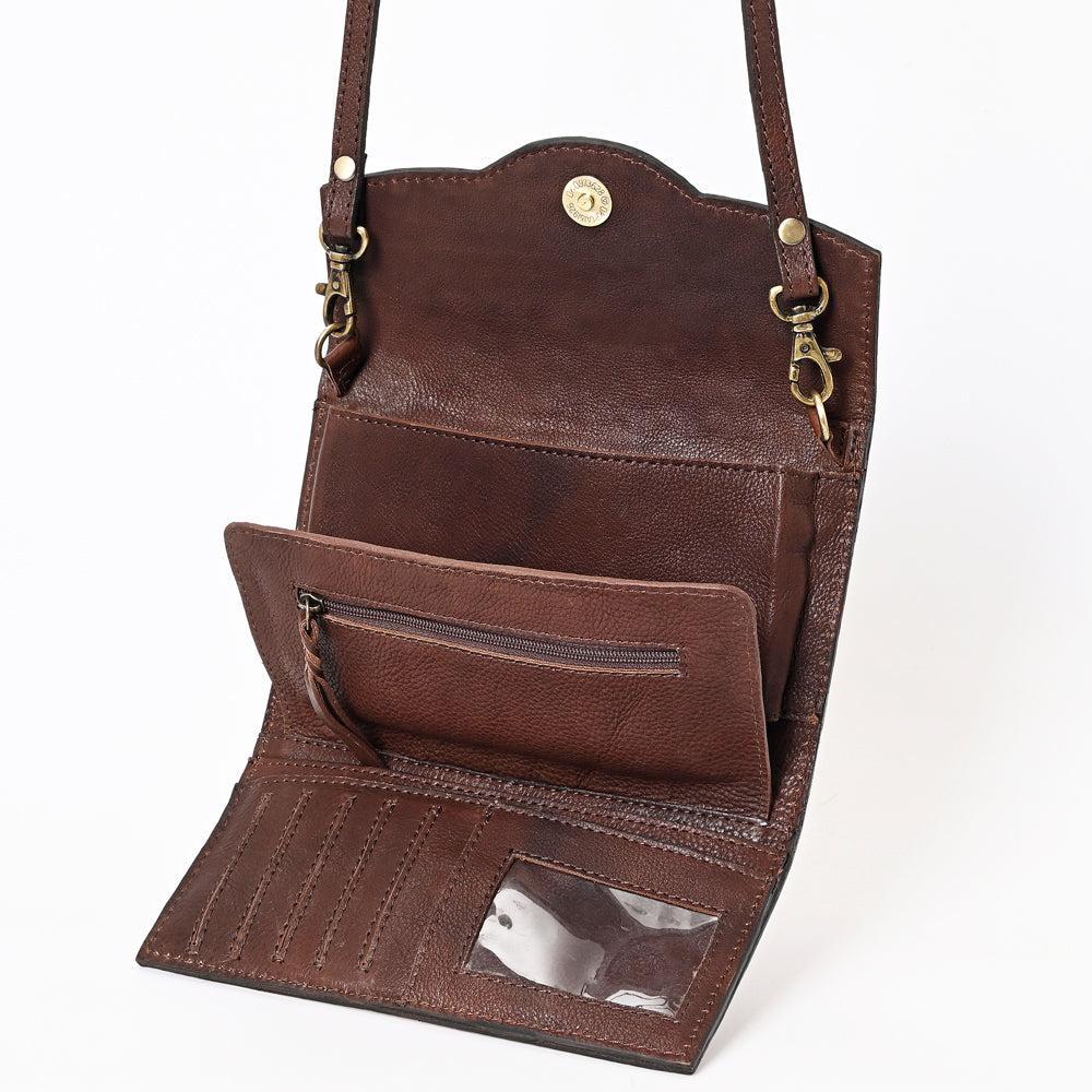American Darling Hand-Tooled Painted Leather Clutch