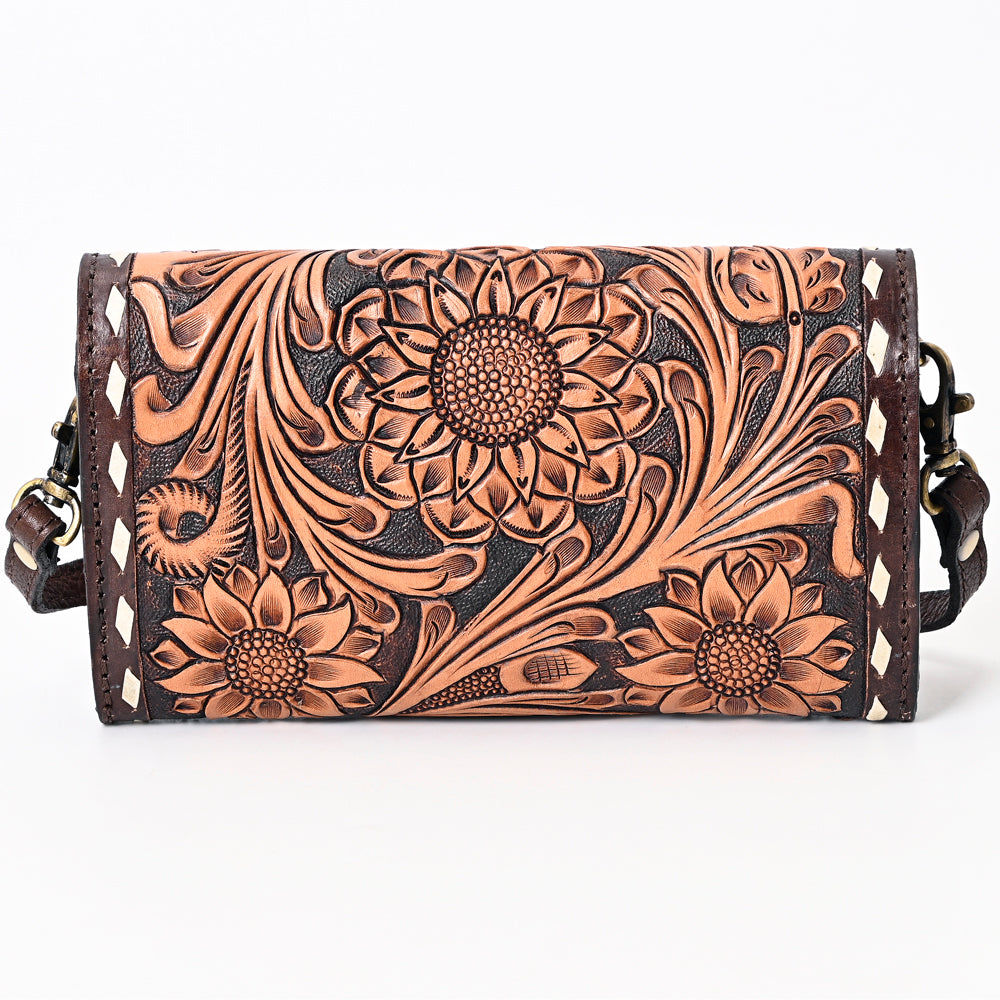 American Darling Hand-Tooled Hair-On Genuine Leather Bag