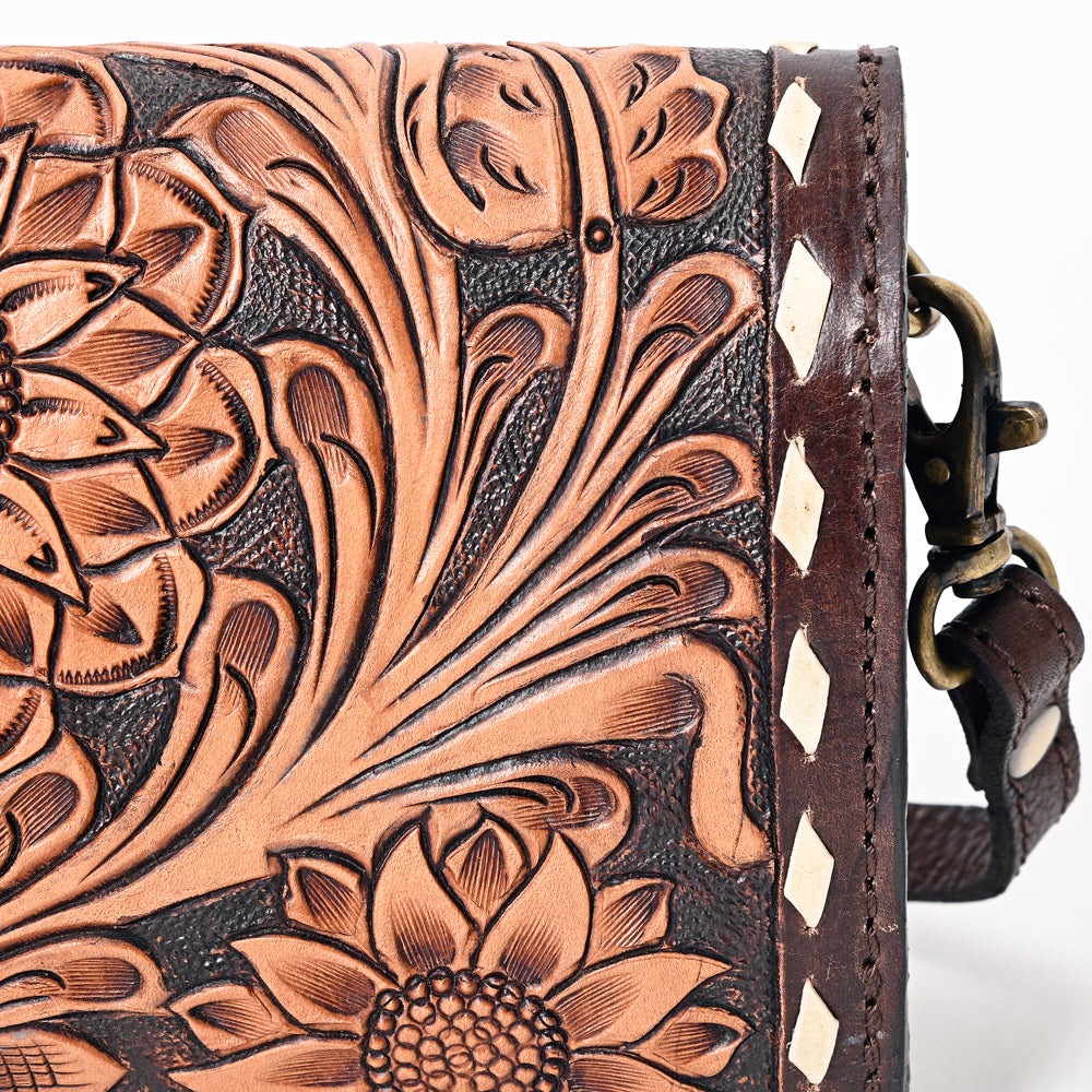 American Darling Hand-Tooled Hair-On Genuine Leather Bag