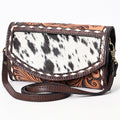 American Darling Hand-Tooled Hair-On Genuine Leather Bag