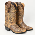 American Darling Floral Hand Curved Genuine Western Leather Long Boot