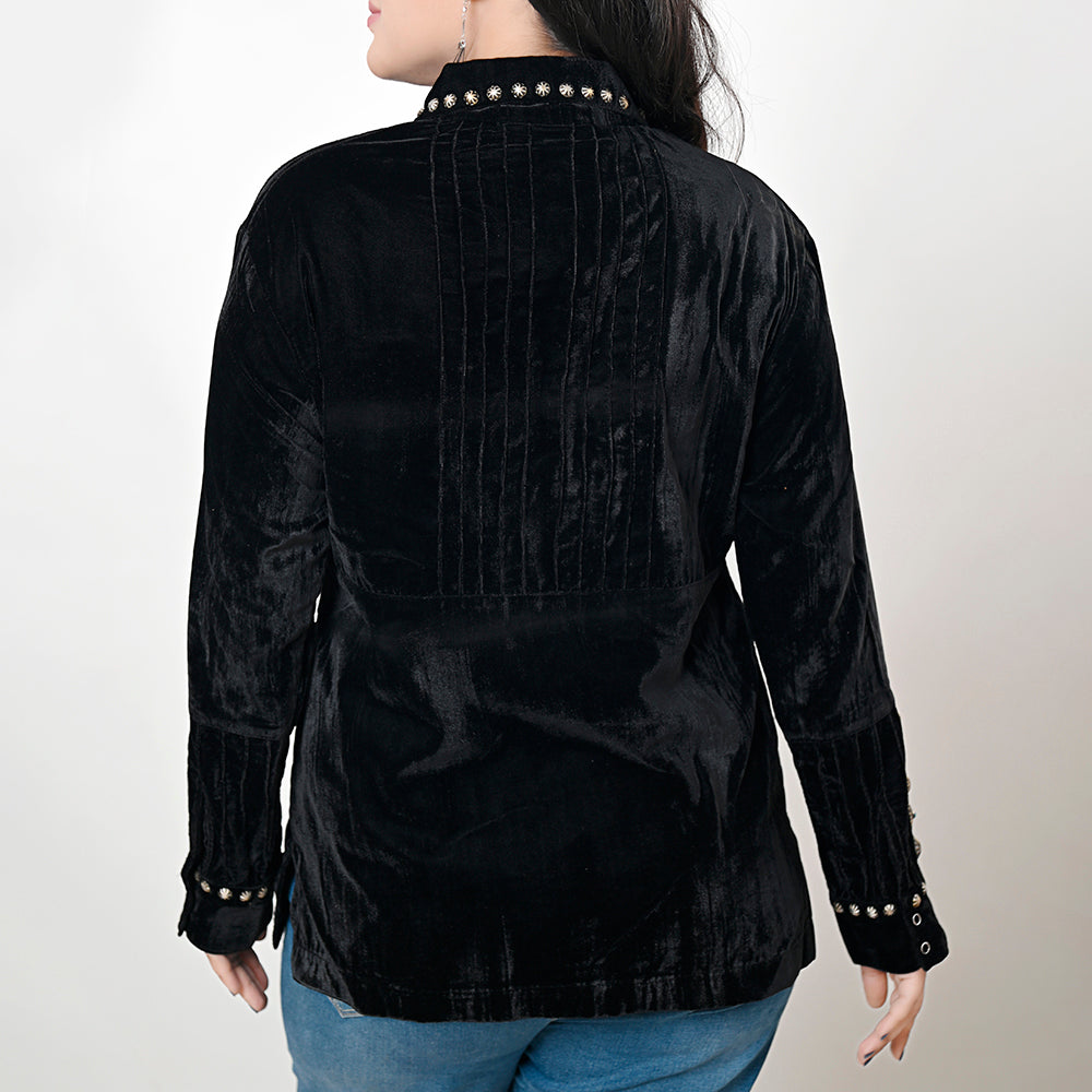 American Darling Velvet Women shirt dress Tunic Ladies girl Top