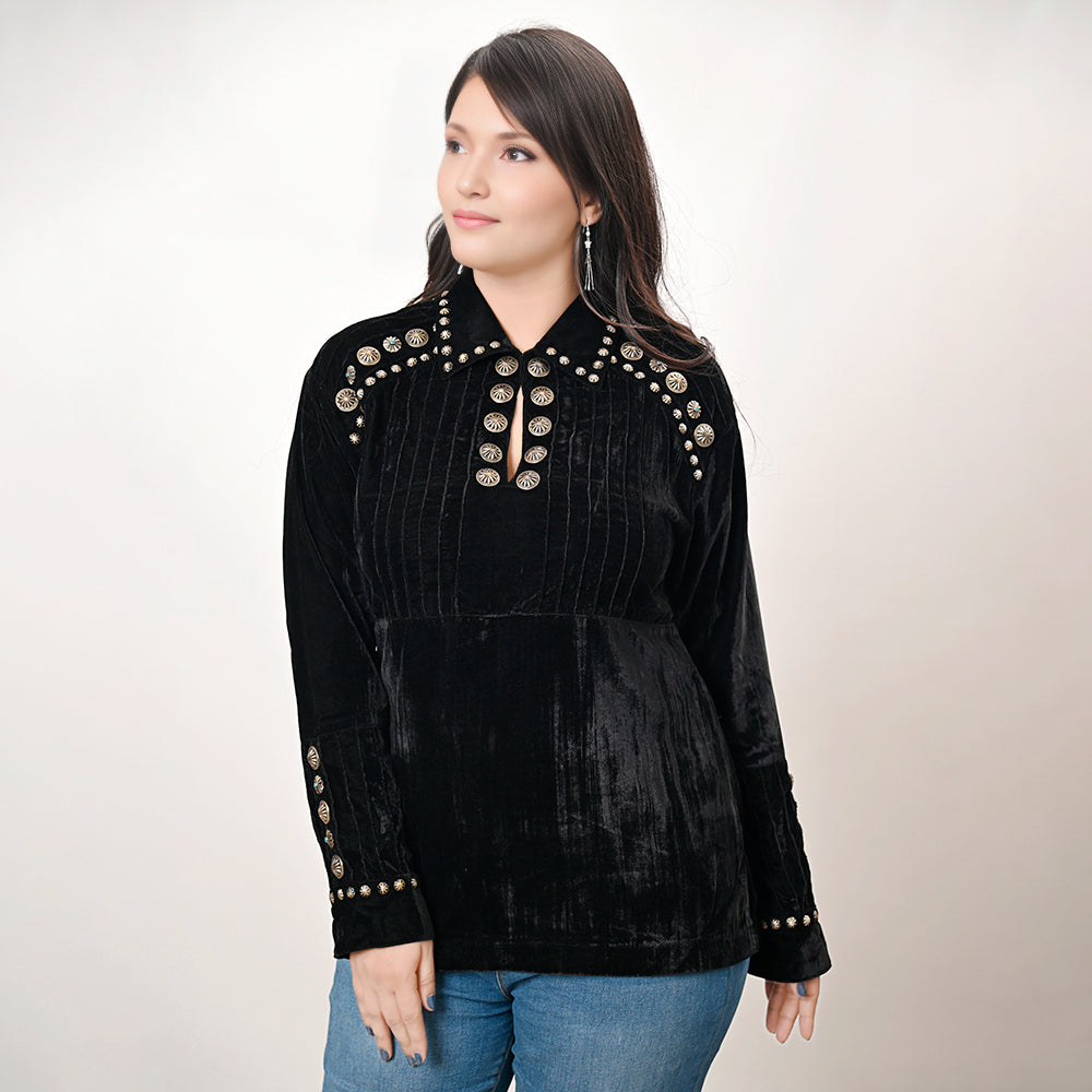 American Darling Velvet Women shirt dress Tunic Ladies girl Top