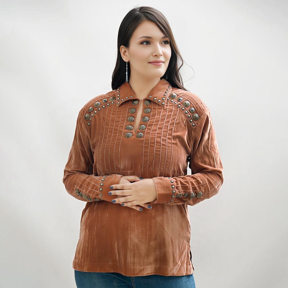 American Darling Velvet Women shirt dress Tunic Ladies girl Top