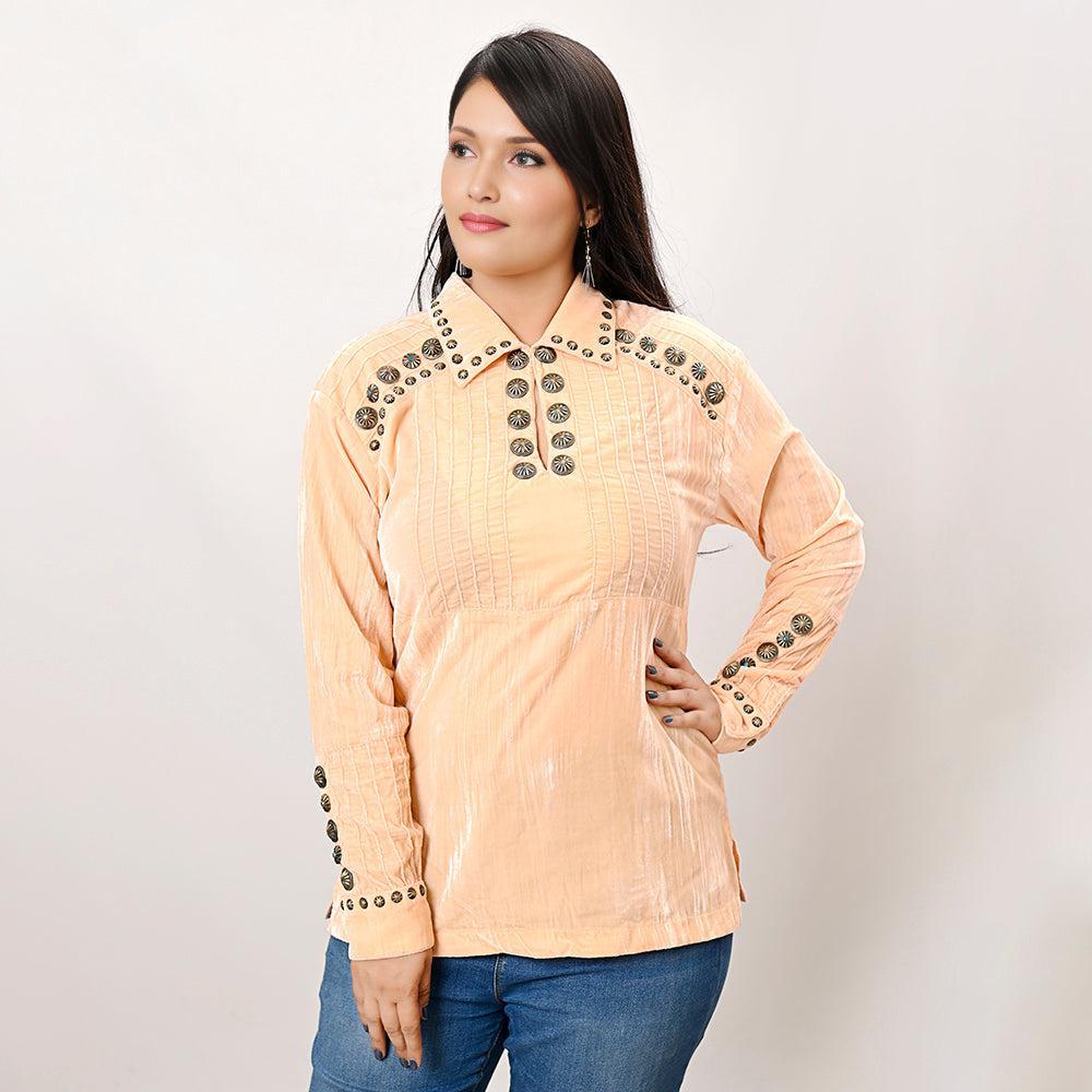 American Darling Velvet Women shirt dress Tunic Ladies girl Top