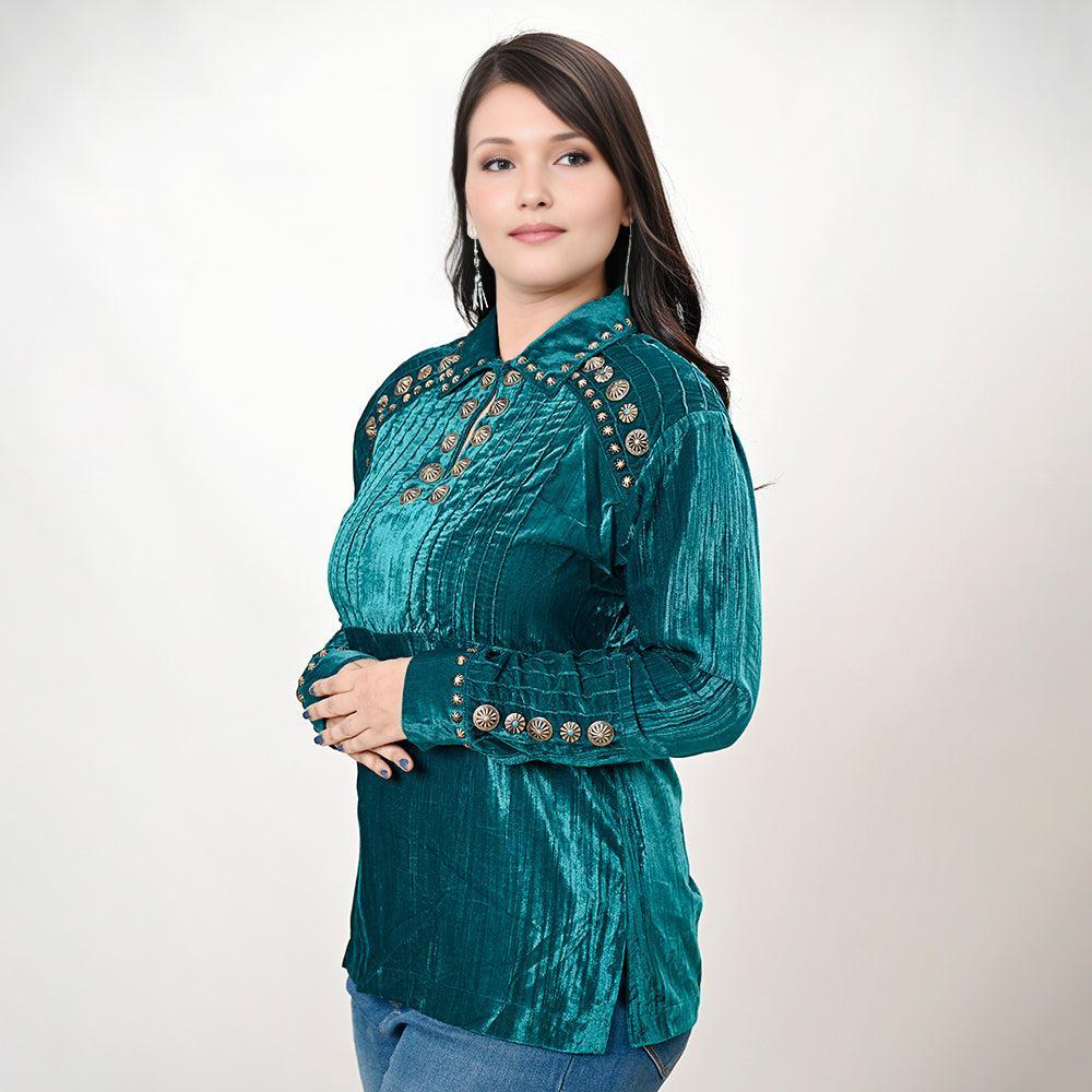 American Darling Velvet Women shirt dress Tunic Ladies girl Top