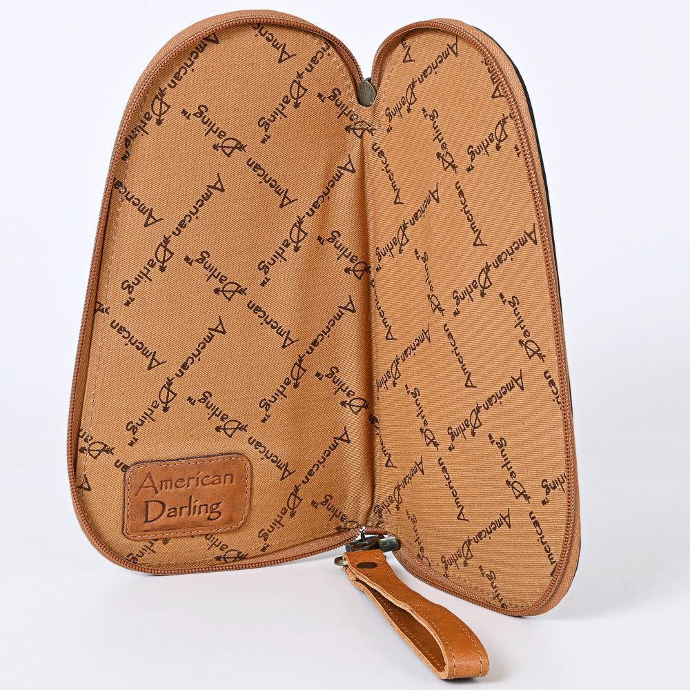 American Darling Hand Tooled Saddle Blanket Genuine Leather