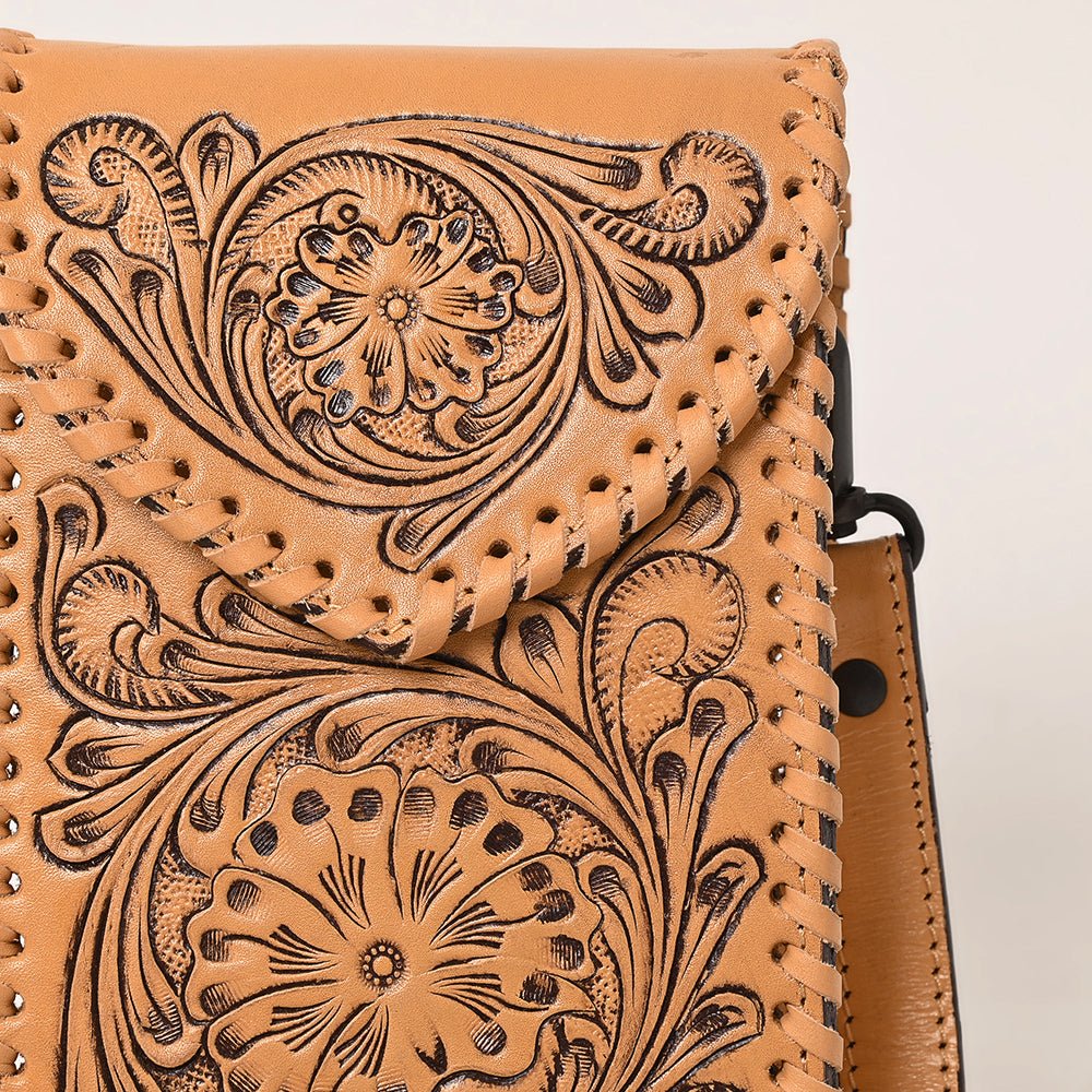 American Darling Cell Phone Holder Hand Tooled Genuine Leather