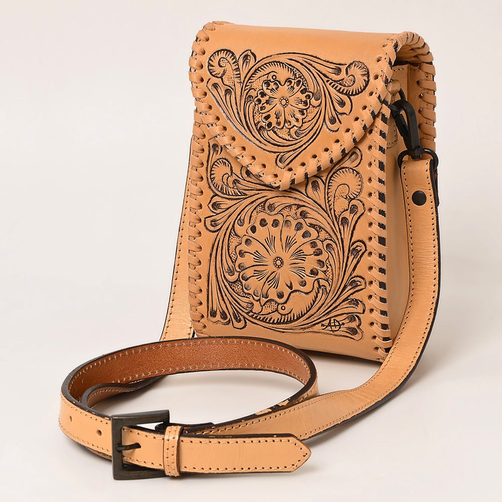 American Darling Cell Phone Holder Hand Tooled Genuine Leather