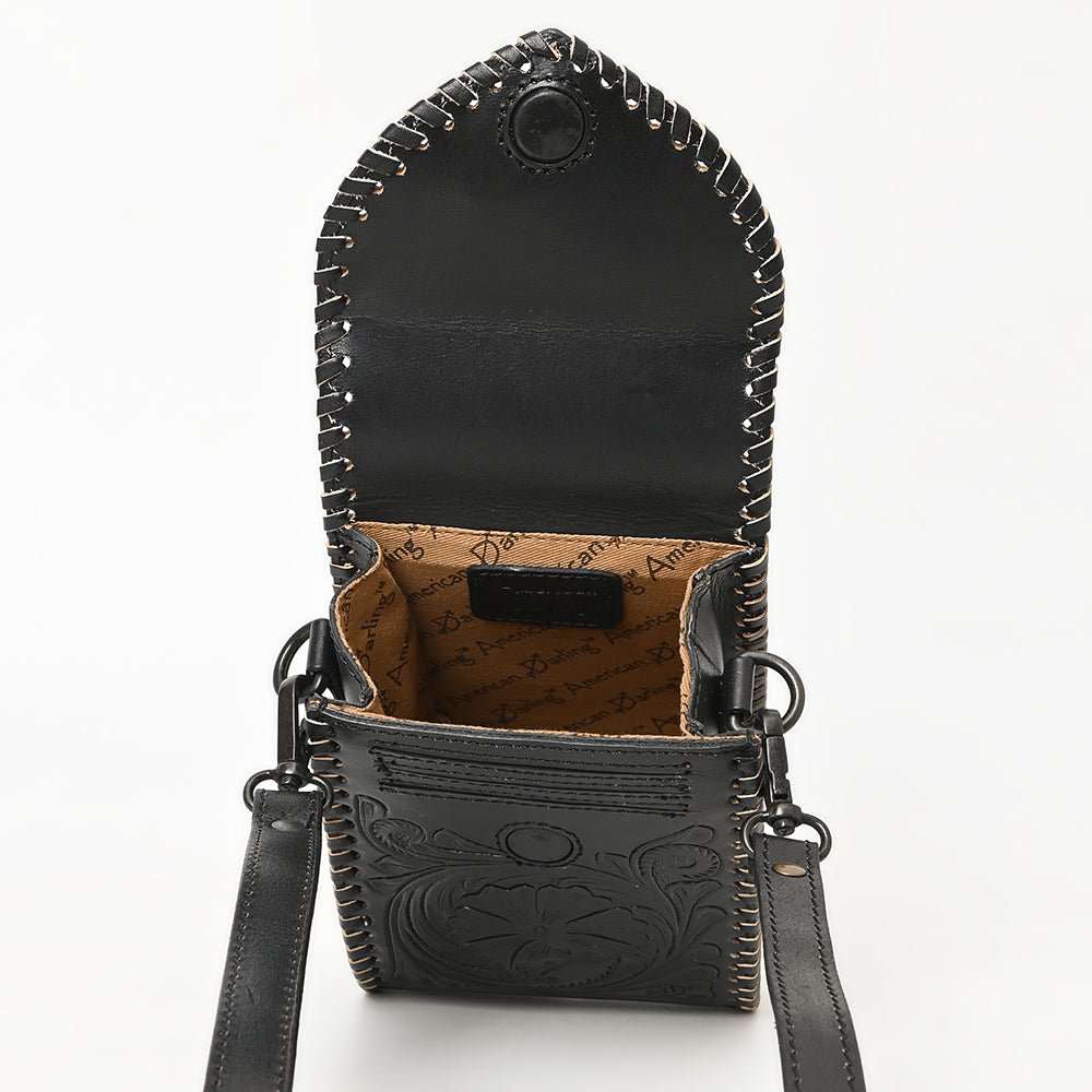 American Darling Cell Phone Holder Hand Tooled Genuine Leather