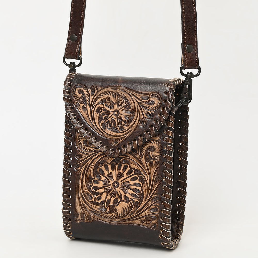 American Darling Cell Phone Holder Hand Tooled Genuine Leather