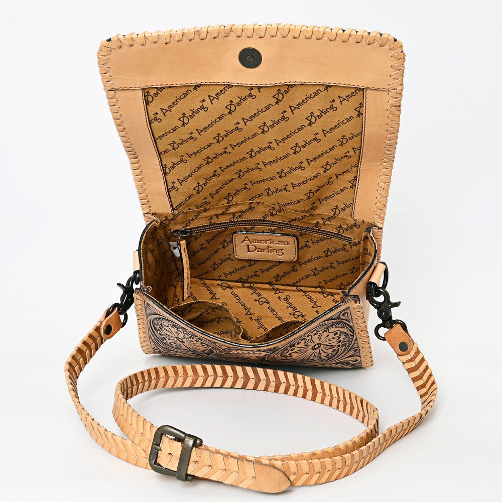 American Darling Crossbody Hand Tooled Genuine Leather