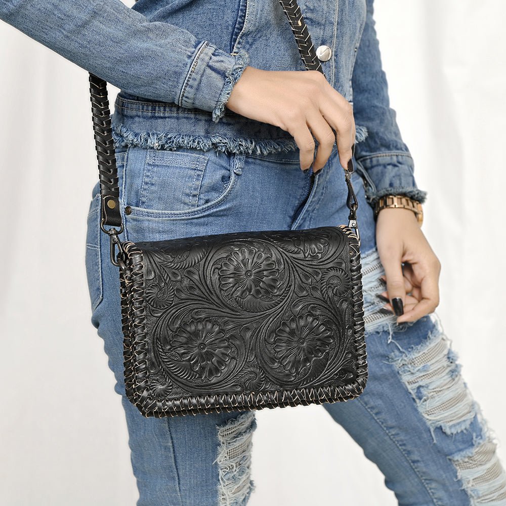 American Darling Crossbody Hand Tooled Genuine Leather