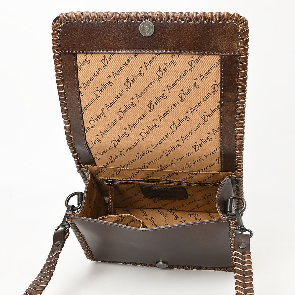 American Darling Crossbody Hand Tooled Genuine Leather