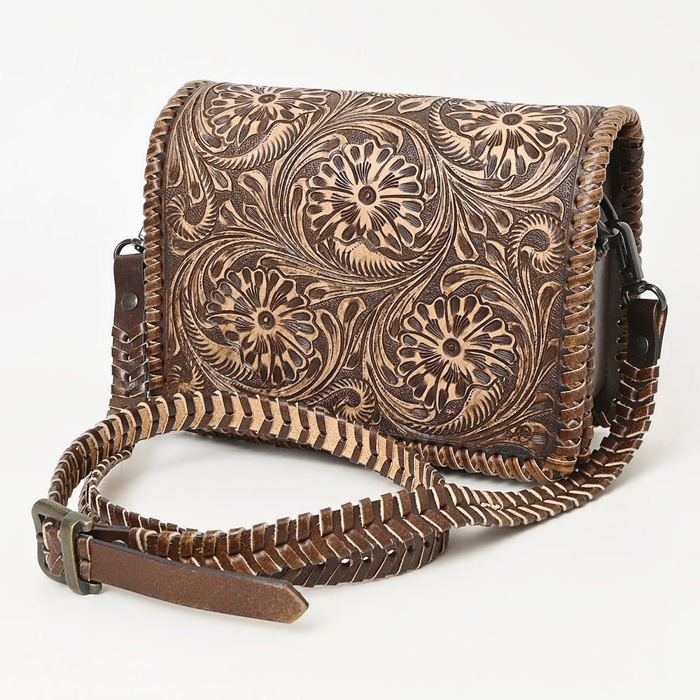 American Darling Crossbody Hand Tooled Genuine Leather
