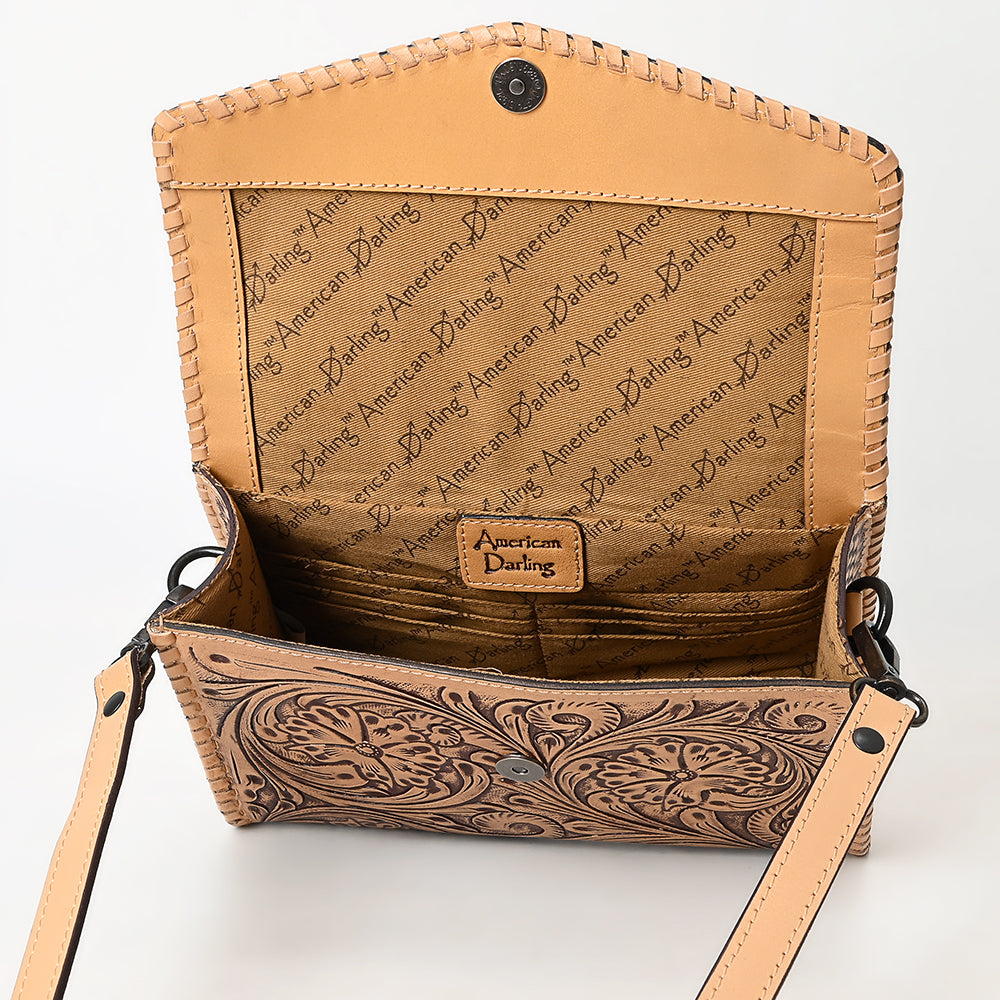 American Darling Wallet Hand Tooled Genuine Leather Western Women Bag | Wristlet Travel