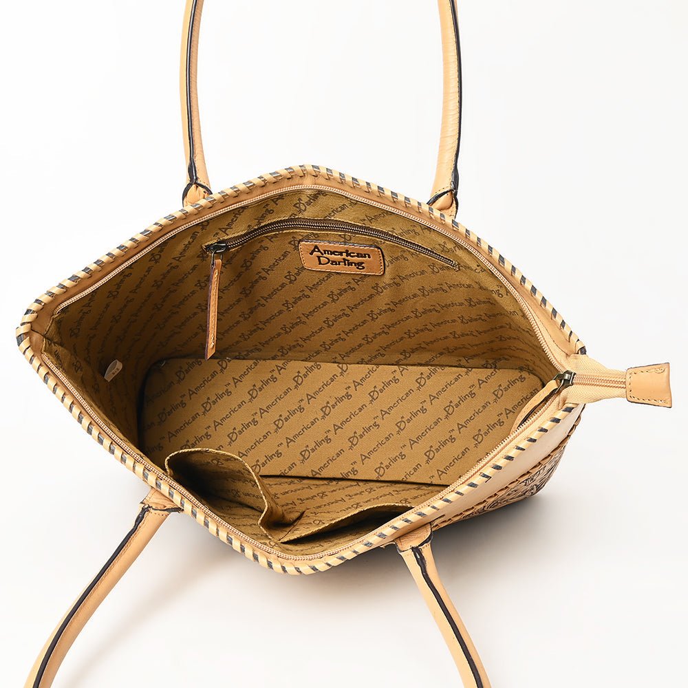 American Darling Tote Hand Tooled Genuine Leather