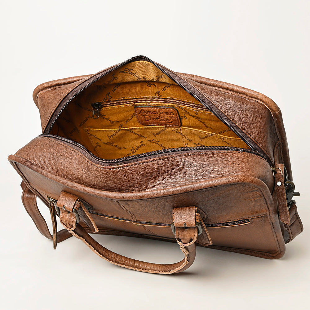 American Darling Hand-Tooled Crocodile Embossed Genuine Leather Bag
