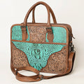 American Darling Hand-Tooled Crocodile Embossed Genuine Leather Bag