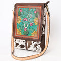 American Darling Hand-Tooled Hair-On Genuine Leather Bag