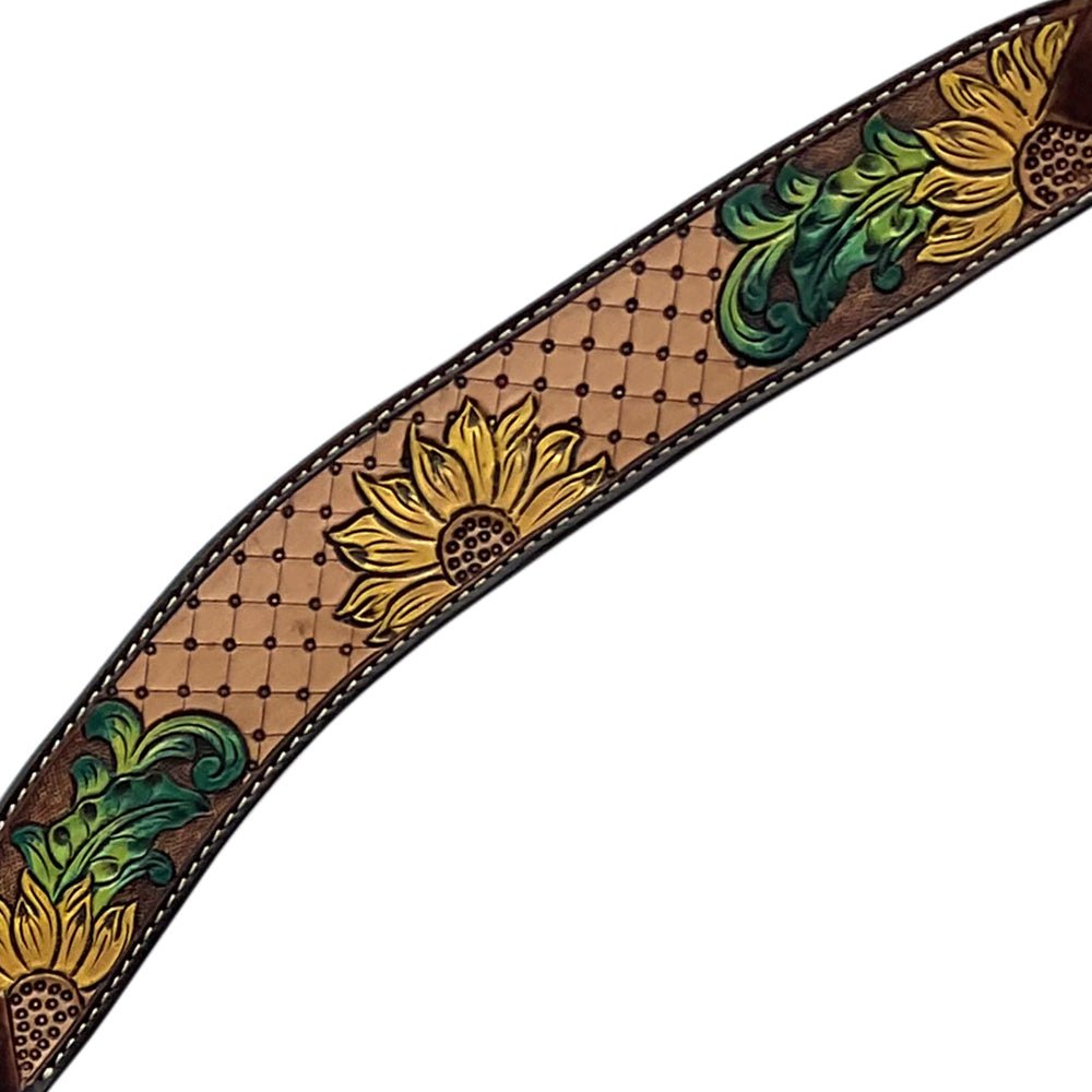 HILASON Western Horse Headstall & Breast Collar American Leather Floral Carving