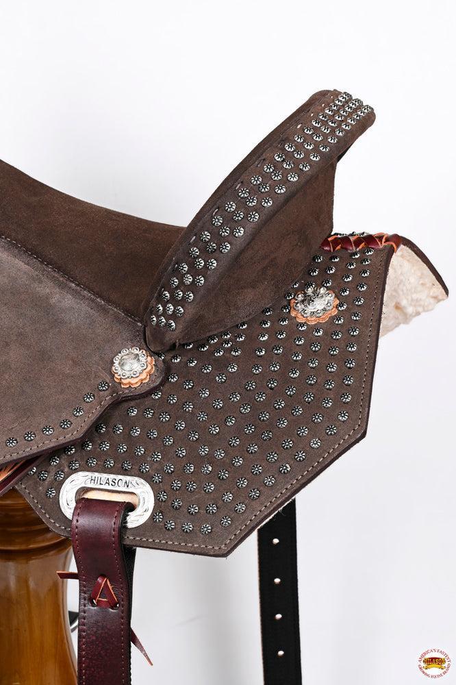 Hilason Western Horse Flex Tree Barrel Trail In American Leather Saddle Brown