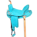 Hilason Flex-Tree Western Barrel Saddle — Turquoise Suede