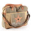 Ohlay Messenger Upcycled Canvas Genuine Leather