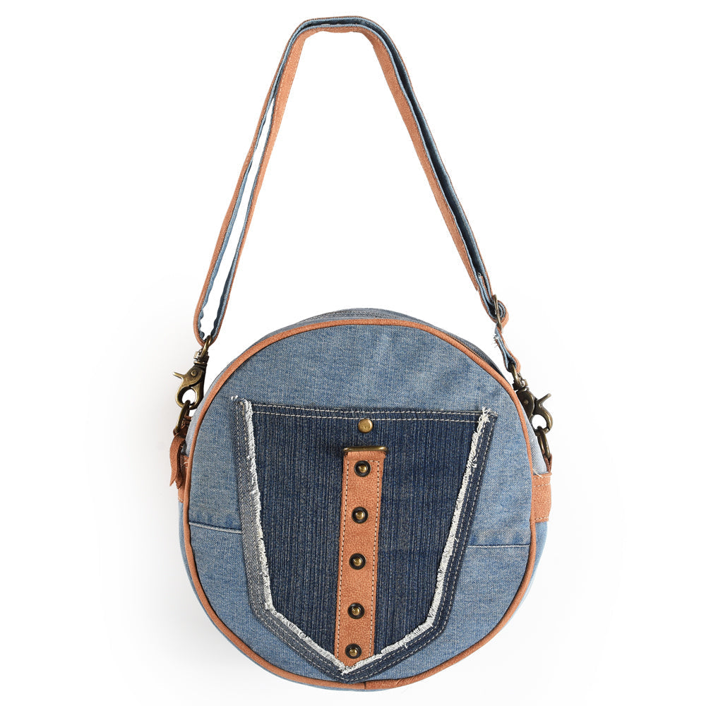 Ohlay Canteen 100% cotton Denim Genuine Leather