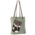 Ohlay Tote Upcycled Canvas Hair-on Genuine Leather