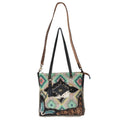 Ohlay Tote Hand Tooled Upcycled Canvas Hair-on Genuine Leather