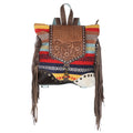 Ohlay Backpack Hand Tooled Upcycled Canvas Hair-On Genuine Leather